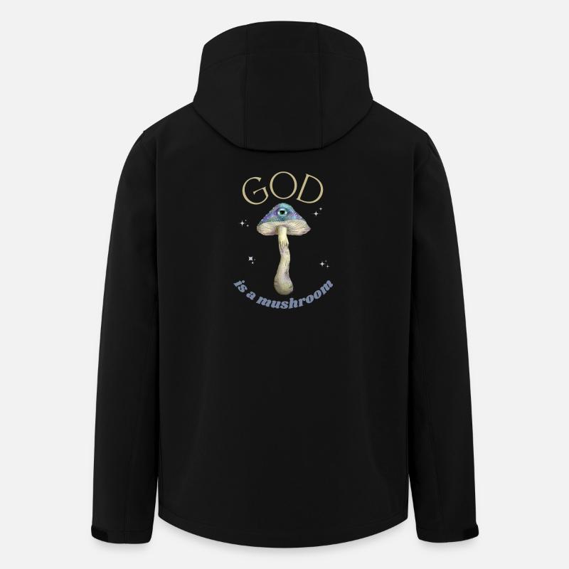 Gott ist ein Pilz - Recycelte Männer Softshell-Jacke von Stanley/Stella - Schwarz