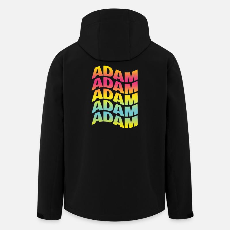 T-Shirt Adam Text Wellentexteffekt - Recycelte Männer Softshell-Jacke von Stanley/Stella - Schwarz