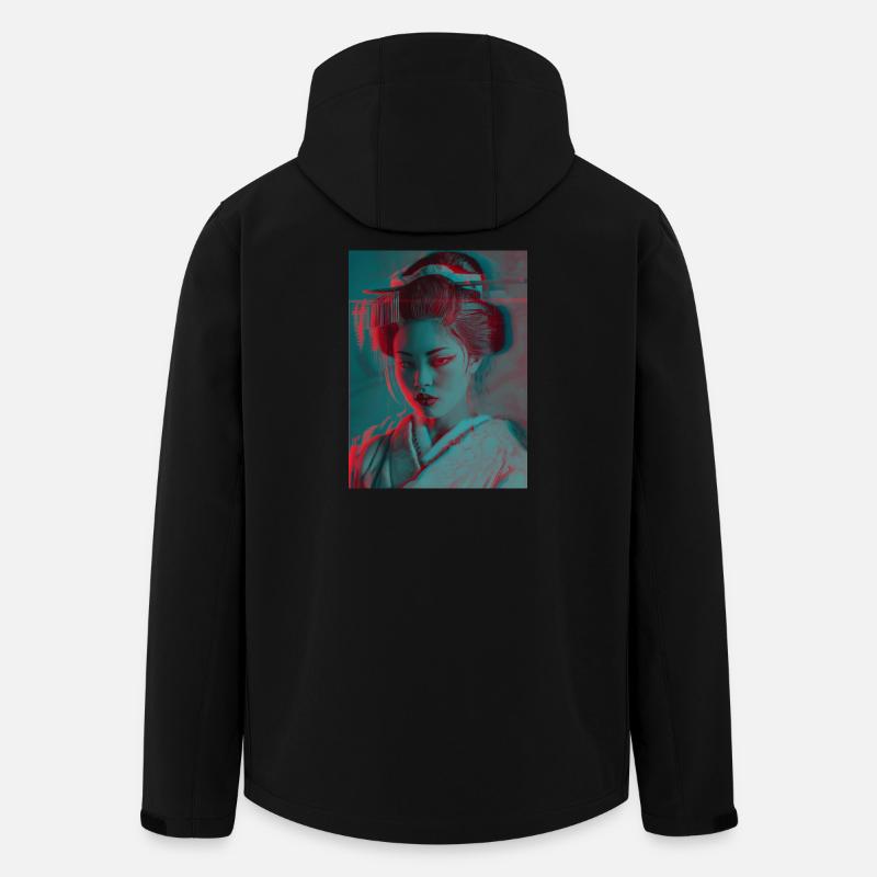 Glitch Geisha Neon Portrait - Men’s Recycled Softshell Jacket by Stanley/Stella - black