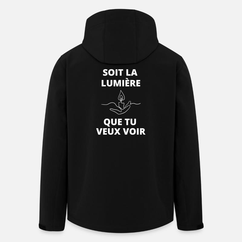 Chandelle Symbolique Éclairante - Veste softshell homme en polyester recyclé Stanley/Stella - noir