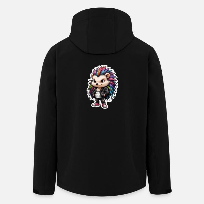 hérisson rockeur - Veste softshell homme en polyester recyclé Stanley/Stella - noir