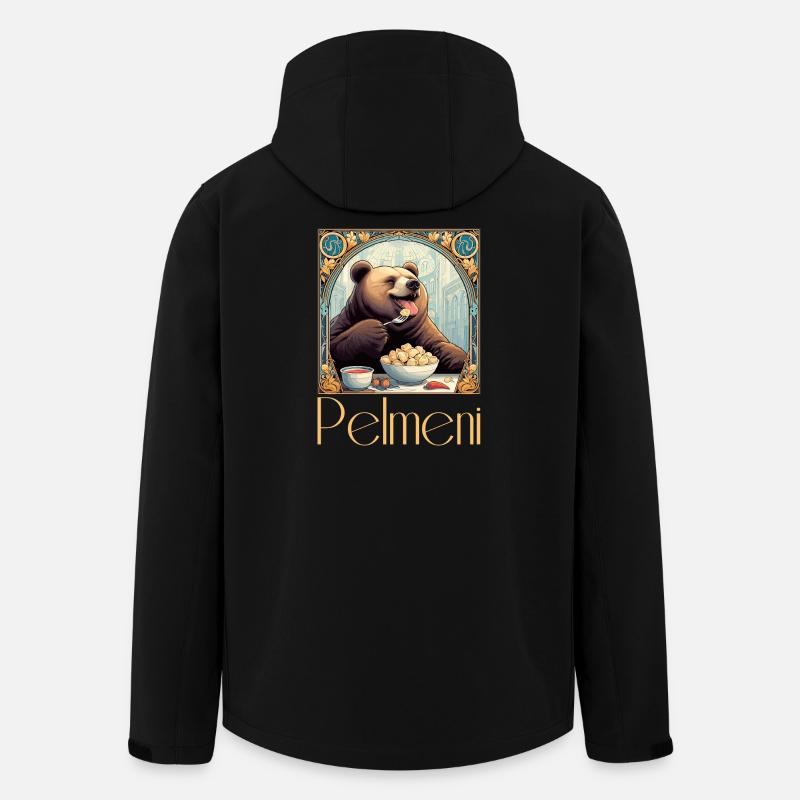 Pelmeni Bear Russian Gift - Men’s Recycled Softshell Jacket by Stanley/Stella - black