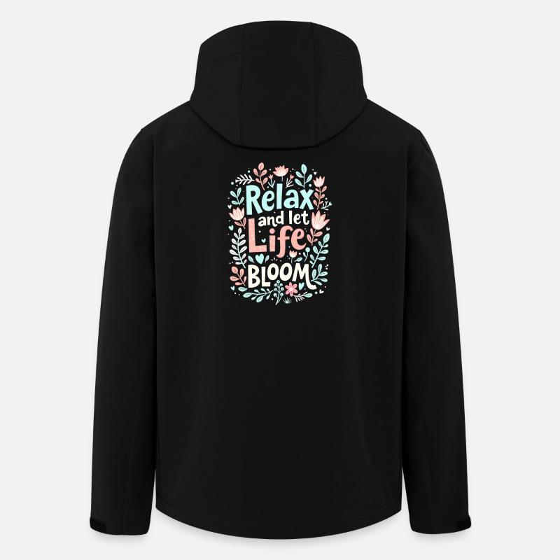RELAX AND LET LIFE BLOOM - Men’s Recycled Softshell Jacket by Stanley/Stella - black