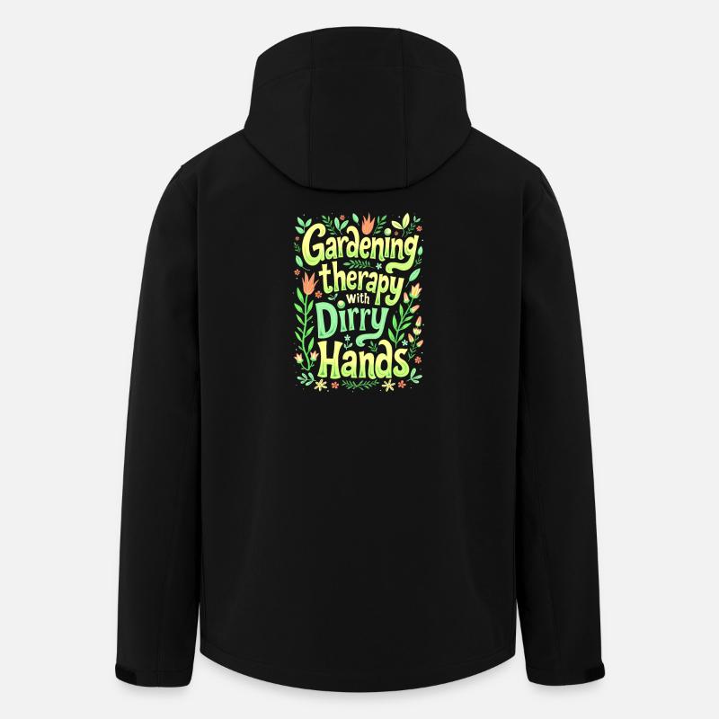 GARDENING: THERAPY WITH DIRTY HANDS - Men’s Recycled Softshell Jacket by Stanley/Stella - black