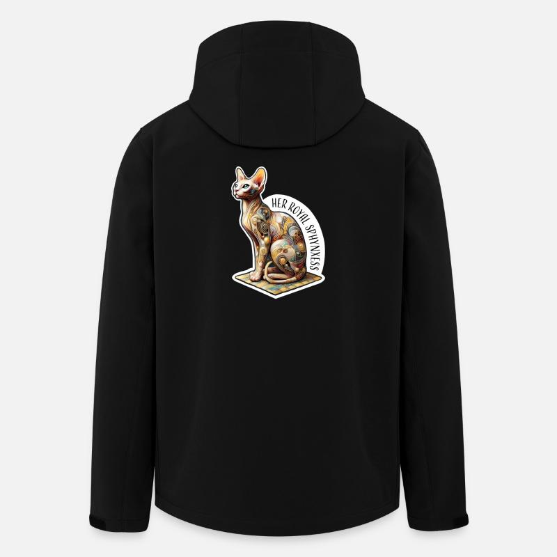 Sphynxess, Chat Spynx Artistique - Veste softshell homme en polyester recyclé Stanley/Stella - noir
