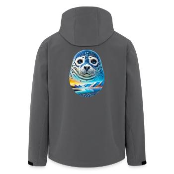 Seal - Men’s Recycled Softshell Jacket by Stanley/Stella - black - Back - AI Model Male 185 light (185cm)