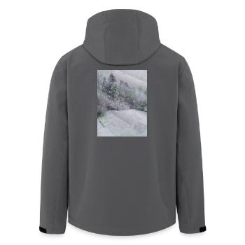 Paysage de neige sur troncs d’arbres - Veste softshell homme en polyester recyclé Stanley/Stella - noir - Dos - AI Model Male 185 light (185cm)