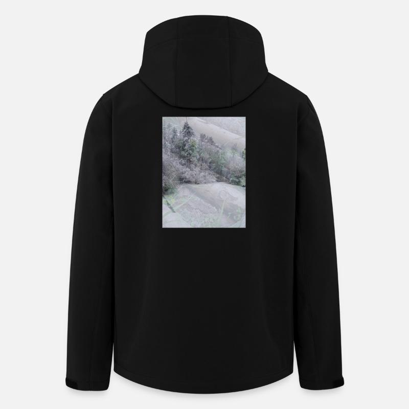 Schnee Landschaft auf Baumstämmen - Recycelte Männer Softshell-Jacke von Stanley/Stella - Schwarz