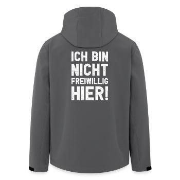 Ich bin nicht freiwillig hier lustig sarkastisch - Recycelte Männer Softshell-Jacke von Stanley/Stella - Anthrazit - Hinten - AI Model Male 185 light (185cm)