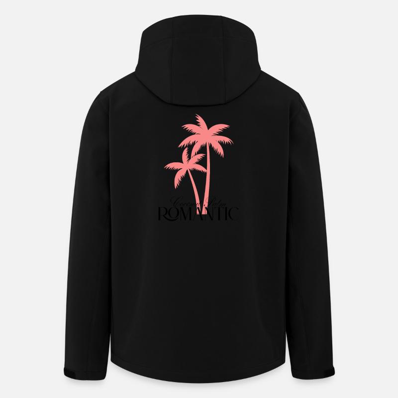 Coconut Palm Romantic – Pink Palm - Men’s Recycled Softshell Jacket by Stanley/Stella - black