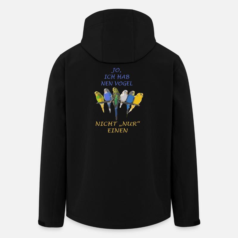Spruch Vögel Wellensittich - Recycelte Männer Softshell-Jacke von Stanley/Stella - Schwarz
