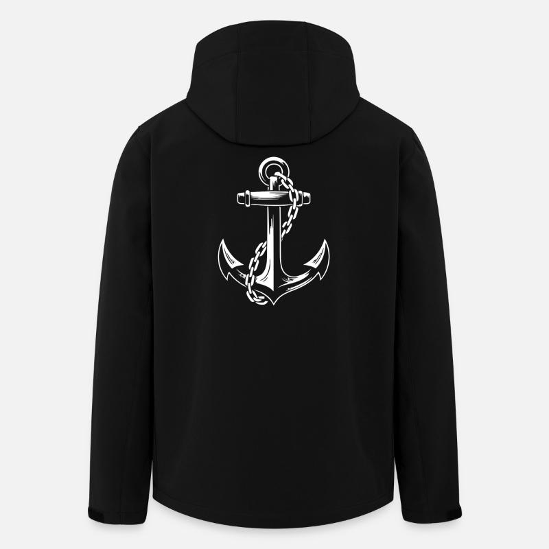 Robuster Schiffsanker mit Kette - Recycelte Männer Softshell-Jacke von Stanley/Stella - Schwarz