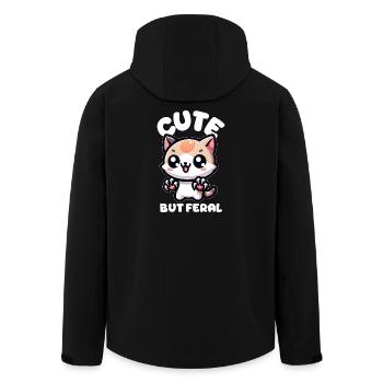 Cute but wild cat - Men’s Recycled Softshell Jacket by Stanley/Stella - black - Back - AI Model Male 185 light (185cm)