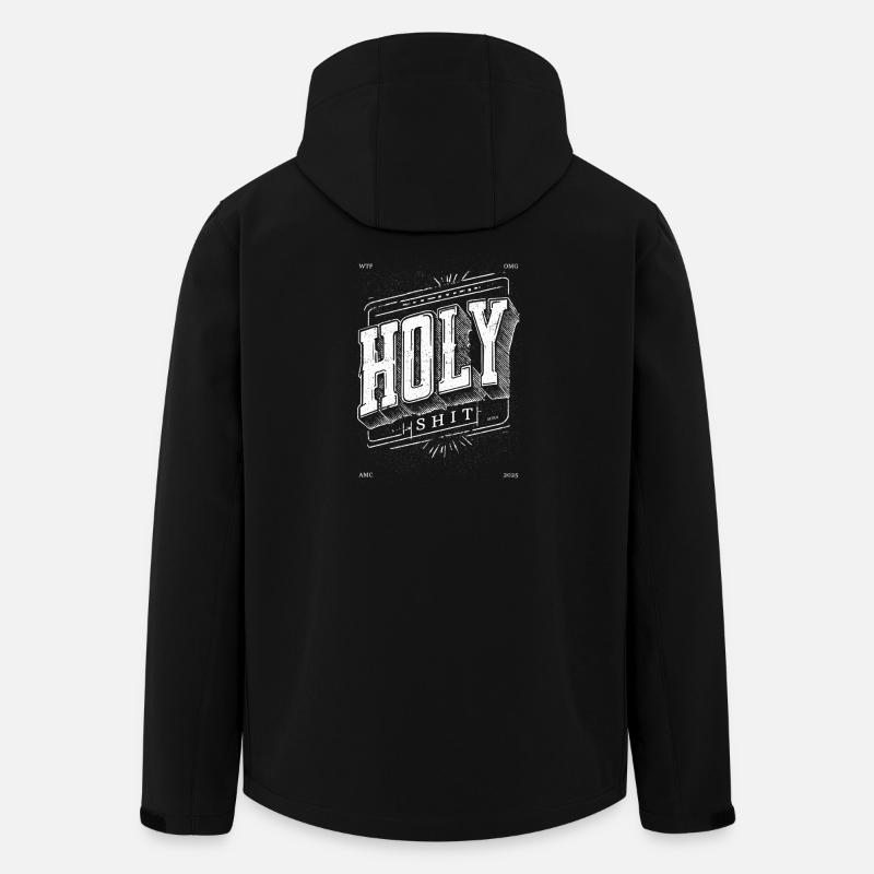 Holy Sh Retro Style - Recycelte Männer Softshell-Jacke von Stanley/Stella - Schwarz