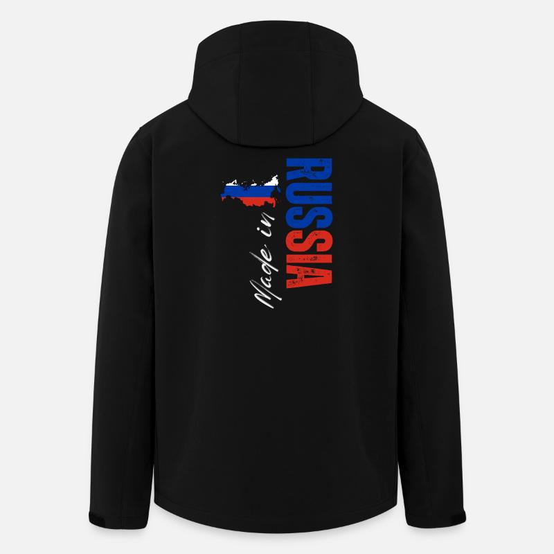 Fabriqué en Russie, design vertical - Veste softshell homme en polyester recyclé Stanley/Stella - noir