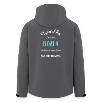 aujourd'hui j'me sens Koala - Veste softshell homme en polyester recyclé Stanley/Stella - noir - Dos - AI Model Male 185 light (185cm)