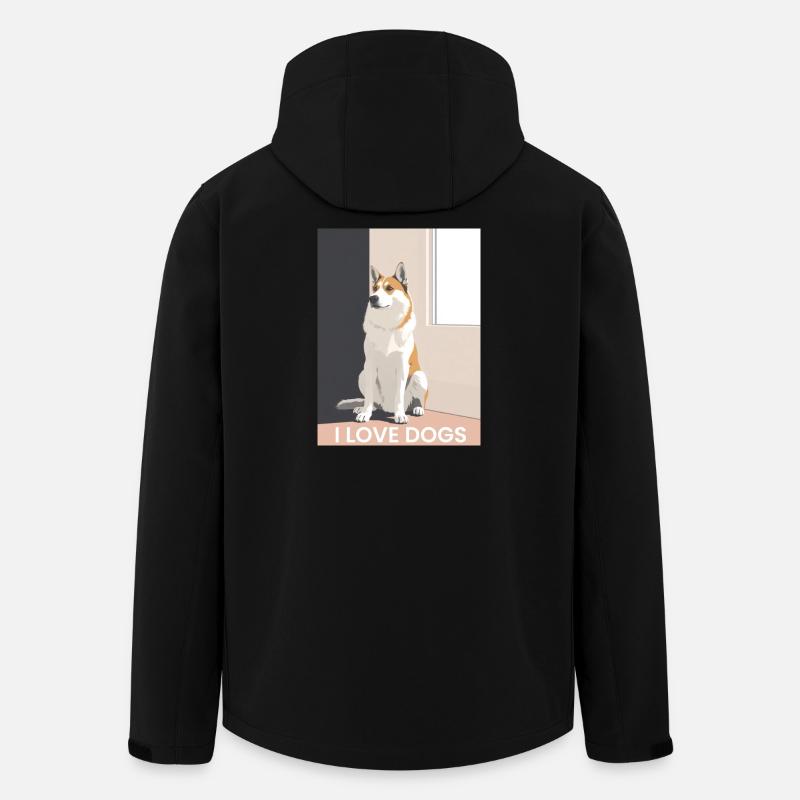 Illustration de chien mignon avec texte - Veste softshell homme en polyester recyclé Stanley/Stella - noir