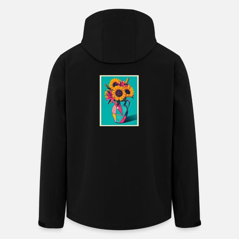 Vase à fleurs Pop Art - Veste softshell homme en polyester recyclé Stanley/Stella - noir