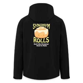 Cute Cinnamon Roll with Synonym Theme - Men’s Recycled Softshell Jacket by Stanley/Stella - black - Back - AI Model Male 185 light (185cm)