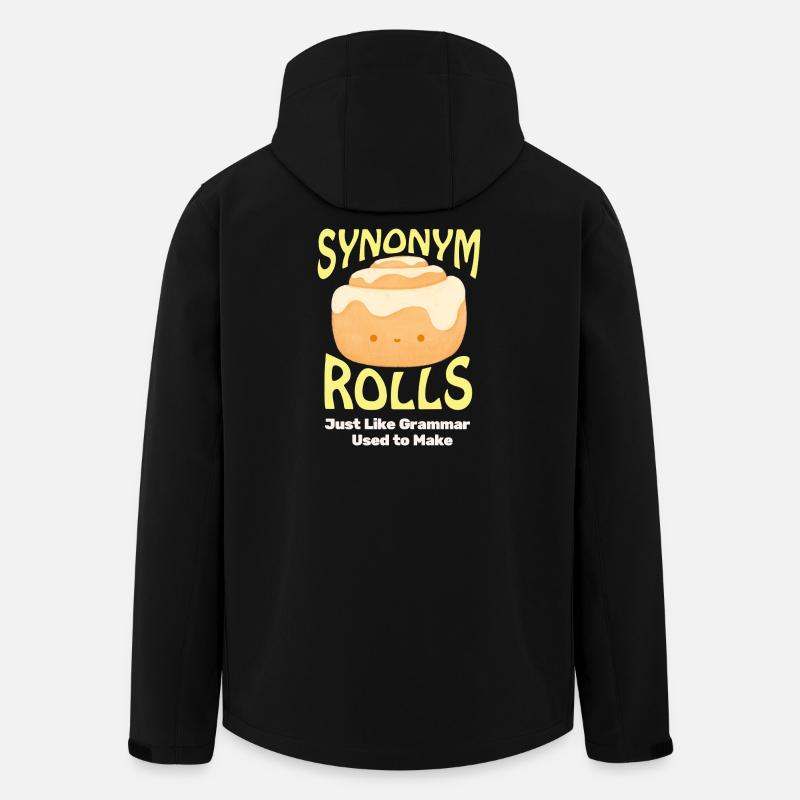 Cute Cinnamon Roll with Synonym Theme - Men’s Recycled Softshell Jacket by Stanley/Stella - black