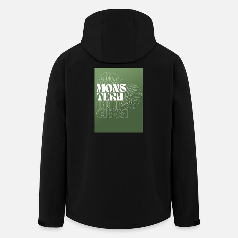 Monstera Botanical Line Art Design - Recycelte Männer Softshell-Jacke von Stanley/Stella - Schwarz