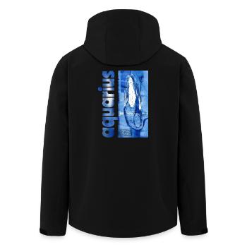 Zodiac sign Aquarius - Men’s Recycled Softshell Jacket by Stanley/Stella - black - Back - AI Model Male 185 light (185cm)