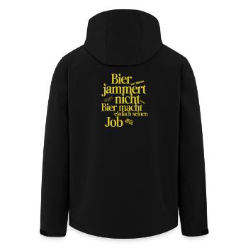 Bier_jammert_nicht - Recycelte Männer Softshell-Jacke von Stanley/Stella - Schwarz - Hinten - AI Model Male 185 light (185cm)