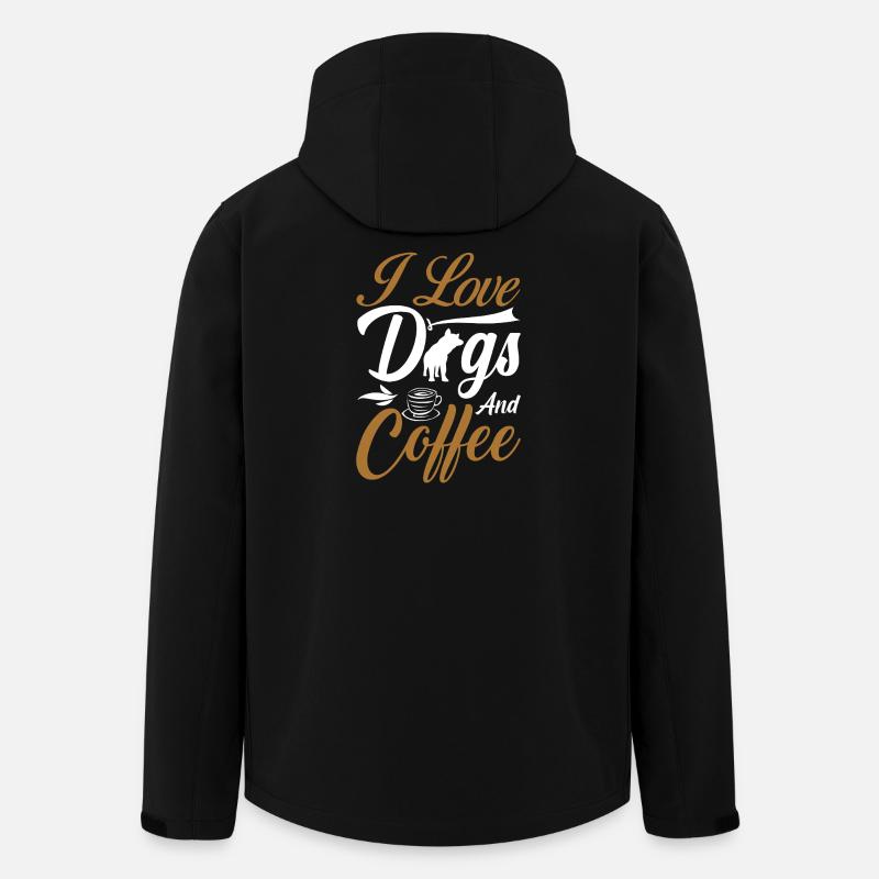 love coffee and dogs - Recycelte Männer Softshell-Jacke von Stanley/Stella - Schwarz