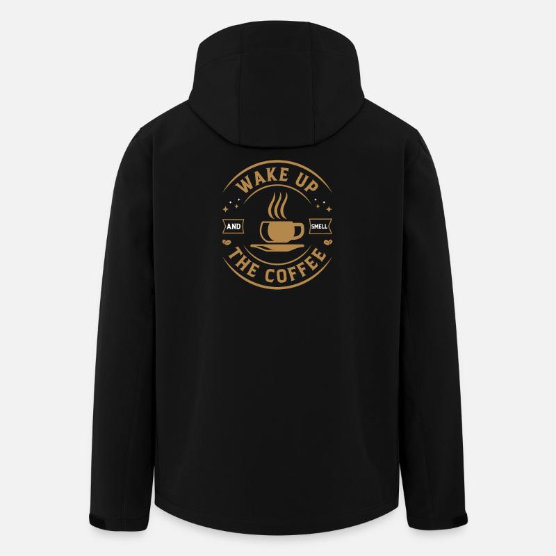 Réveil odeur café - Veste softshell homme en polyester recyclé Stanley/Stella - noir