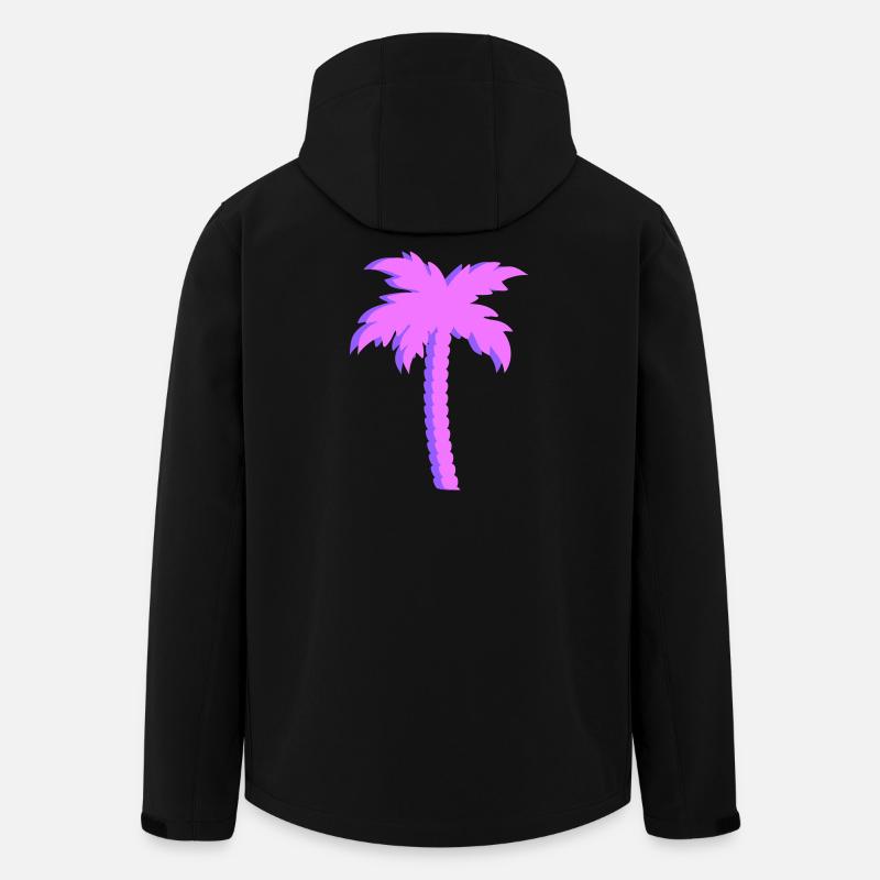 Lila Palmen Gradient - Recycelte Männer Softshell-Jacke von Stanley/Stella - Schwarz