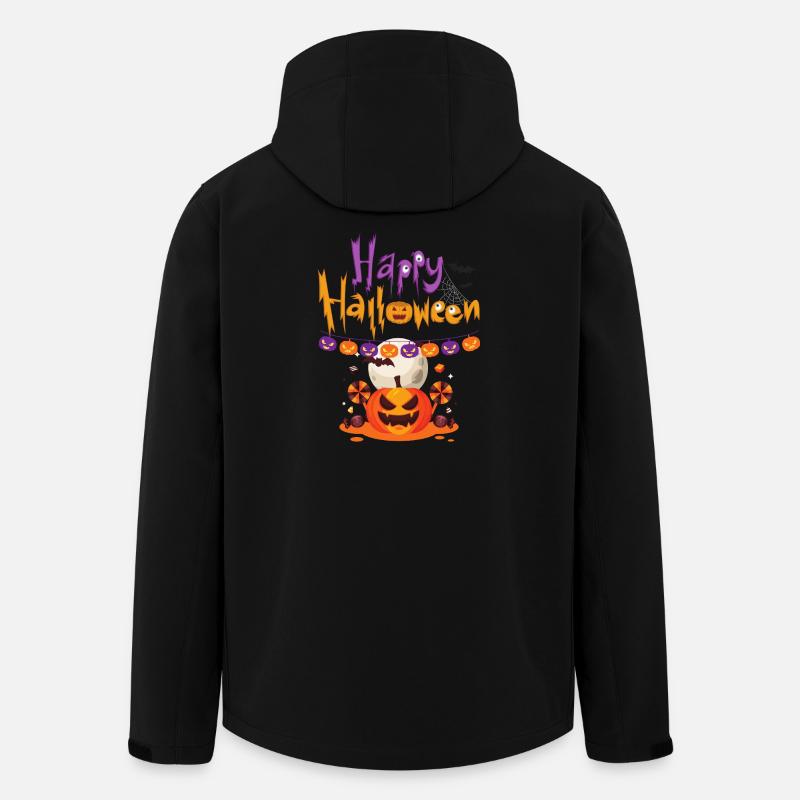 Joyeux plaisir de citrouille d’Halloween - Veste softshell homme en polyester recyclé Stanley/Stella - noir