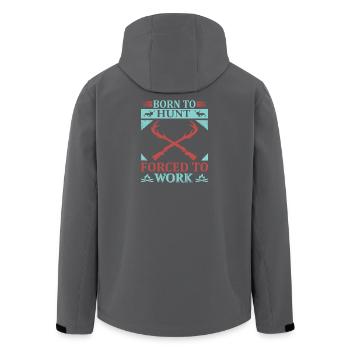 Born to hunt, forced to work - Men’s Recycled Softshell Jacket by Stanley/Stella - black - Back - AI Model Male 185 light (185cm)