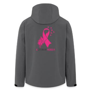 Pink October, Ribbon and Birds of Hope - Men’s Recycled Softshell Jacket by Stanley/Stella - black - Back - AI Model Male 185 light (185cm)