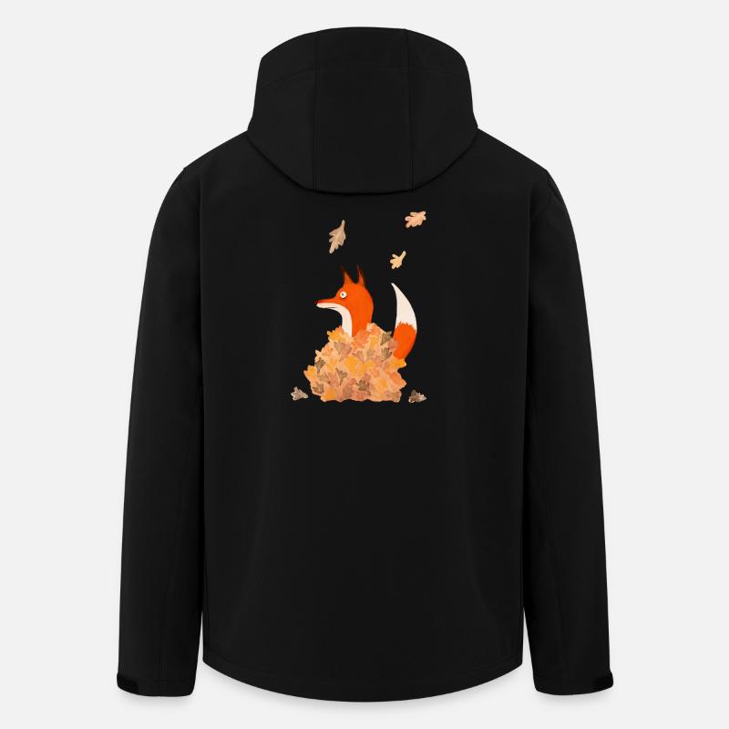 fox with leaves - Men’s Recycled Softshell Jacket by Stanley/Stella - black