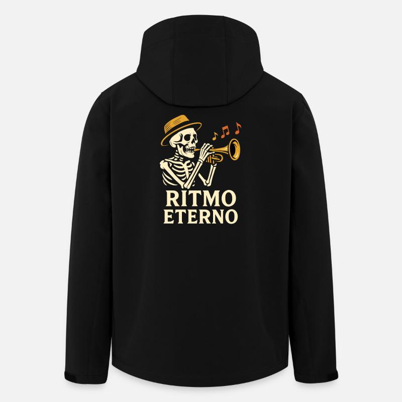 Ritmo Eterno: Jazz-/Latin-Trompeter-Skelett - Recycelte Männer Softshell-Jacke von Stanley/Stella - Schwarz