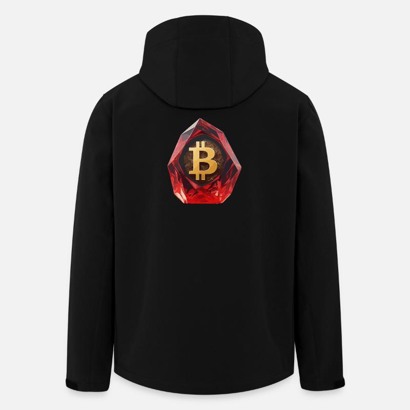 Gemstone Bitcoin Symbol Crypto-monnaie - Veste softshell homme en polyester recyclé Stanley/Stella - noir