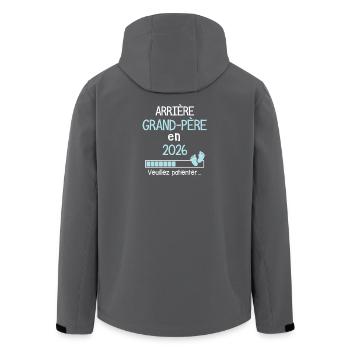 Arrière Grand père en 2026 Cadeau Futur Papy - Veste softshell homme en polyester recyclé Stanley/Stella - noir - Dos - AI Model Male 185 light (185cm)