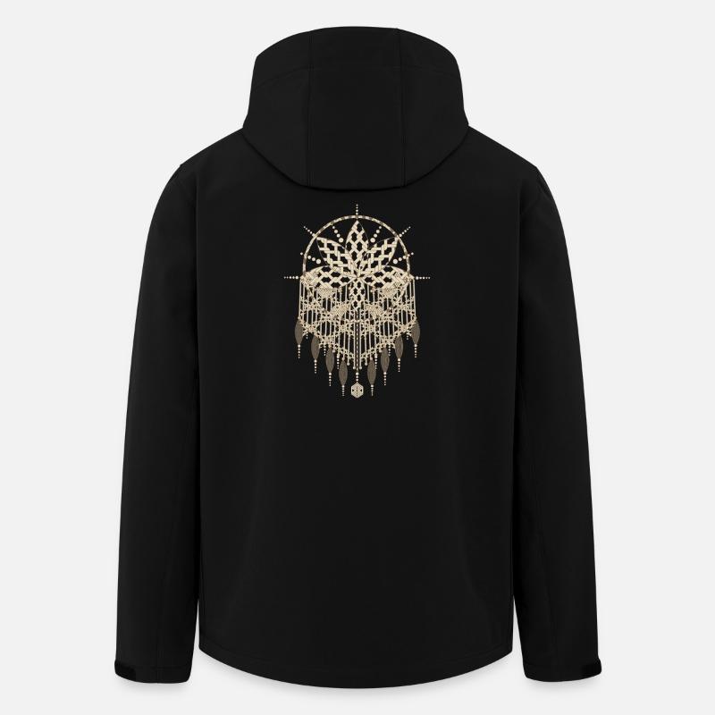 Makramee-Anhänger mit kunstvollen Knotenmustern - Recycelte Männer Softshell-Jacke von Stanley/Stella - Schwarz