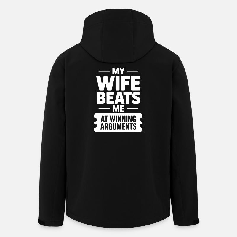 Witzige Rivalität: Gewinnende Argumente - Recycelte Männer Softshell-Jacke von Stanley/Stella - Schwarz