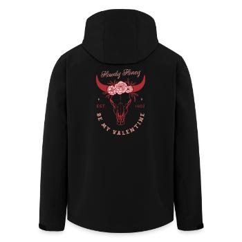 Be my Valentine pink country cowboy girlfriend - Men’s Recycled Softshell Jacket by Stanley/Stella - black - Back - AI Model Male 185 light (185cm)