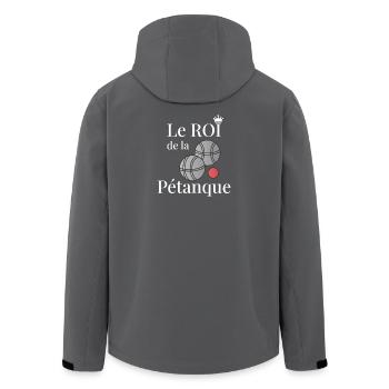 The KING of Pétanque Perfect Gift Grandpa - Men’s Recycled Softshell Jacket by Stanley/Stella - black - Back - AI Model Male 185 light (185cm)