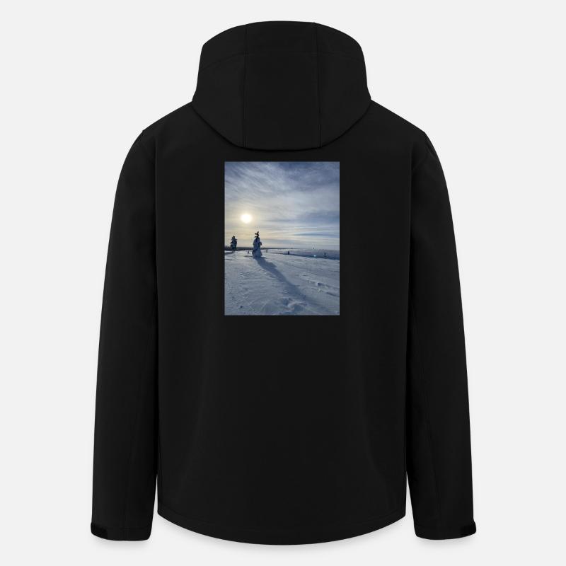 Winterlandschaft in der Sonne - Recycelte Männer Softshell-Jacke von Stanley/Stella - Schwarz