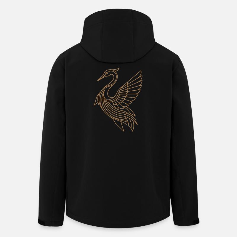 Art Deco - Reiher - Recycelte Männer Softshell-Jacke von Stanley/Stella - Schwarz