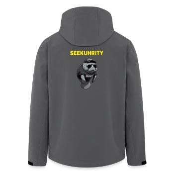 SEEKUHRITY - Security Manatee Animal Motif - Men’s Recycled Softshell Jacket by Stanley/Stella - black - Back - AI Model Male 185 light (185cm)