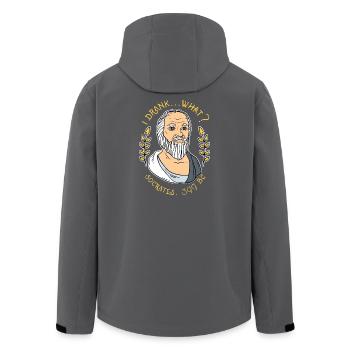 Drôle Socrate, j’ai bu, quelle philosophie graphique - Veste softshell homme en polyester recyclé Stanley/Stella - charbon - Dos - AI Model Male 185 light (185cm)