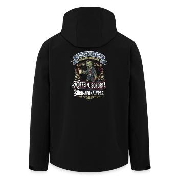 Coffee Zombie Office Apocalypse - Men’s Recycled Softshell Jacket by Stanley/Stella - black - Back - AI Model Male 185 light (185cm)