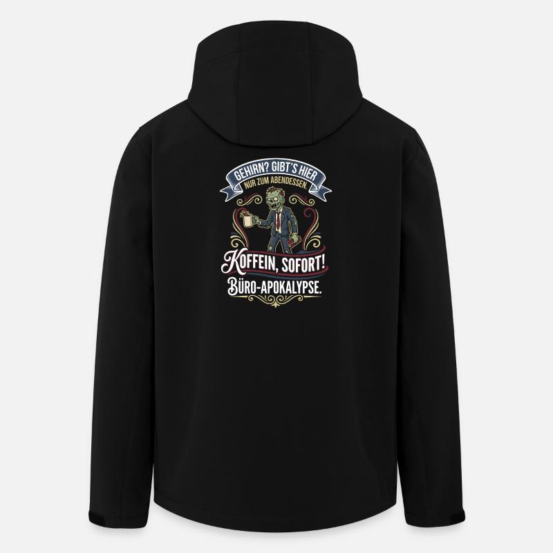 Kaffeezombie Büro-Apokalypse - Recycelte Männer Softshell-Jacke von Stanley/Stella - Schwarz