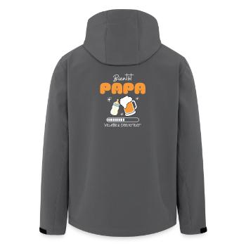 Bald kommt Daddy Humor Schwangerschaft mit Bier und Babyflasche - Recycelte Männer Softshell-Jacke von Stanley/Stella - Schwarz - Hinten - AI Model Male 185 light (185cm)