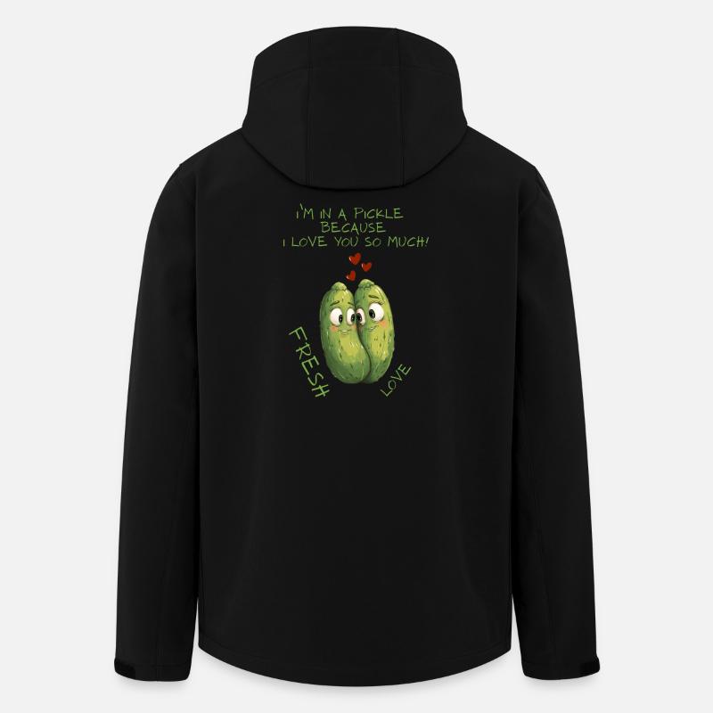 Gurken verliebt – frische Liebe - Recycelte Männer Softshell-Jacke von Stanley/Stella - Schwarz