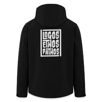 Logos Ethos Pathos Rhetorik Philosophie Student - Recycelte Männer Softshell-Jacke von Stanley/Stella - Schwarz - Hinten - AI Model Male 185 light (185cm)